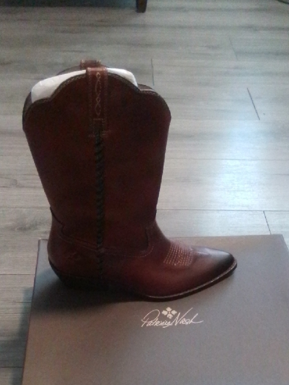 Patricia Nash Brown Leather Western Cowboy Boot